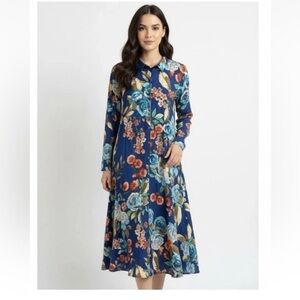 LK NW Johnny Was Emma Print Button Dress $472 Sz L